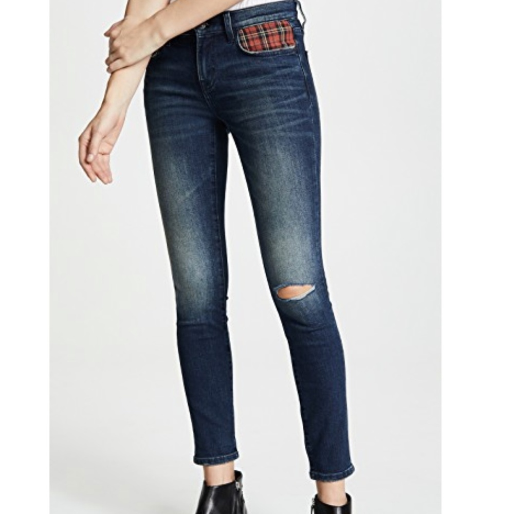 Current Elliott Stiletto Plaid Pocket Skinny Jeans - Picture 3 of 8